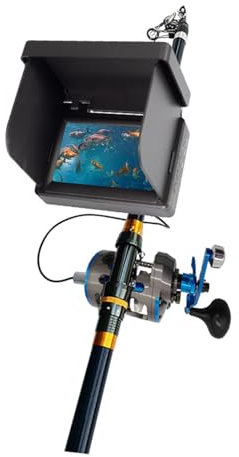 GMBAYUE Underwater Fishing Camera, Camara Acuatica Sumergible con Monitor LCD HD de 4,3 Pulgadas, Cámara de 2000 TVL, Batería de Litio de 10 000 Mah para Pesca en Hielo, Lago y Barco