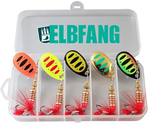 ELBFANG Spinner Set Barsch 7g | Forelle Hecht Barschköder | Angelköder Kunstköder Angelset
