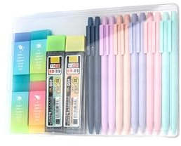 DBTW 20 söt penna set, 0,5/0,7 mm mekaniskt pennset, ergonomisk blyertspenna, färgglad blyertspenna, plast mekanisk penna för skrivning målning skissa