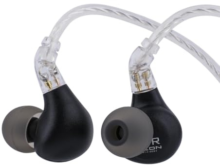 Linsoul BLON BL03 II In Ear Monitor, IEM con Driver Dinamico a Doppia Camera da 10 mm, Cuffie HiFi con Cavo Staccabile a 2 Pin per Musicisti Audiofili (Tipo-C Con Microfono, Nero)
