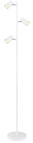 Stehlampe 3 Leuchten weiß schwenkbare Stehlampe Stehleuchte Wohnzimmer Modern, 3 Flammig, Metall, 3x GU10, LxBxH 25x23x154 cm