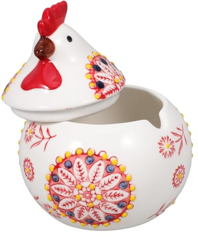 NAMOARLY Frasco Decorativo De Cerámica Forma De Gallina Con Tapa Para Almacenamiento De Especias y Dulces Accesorio De Cocina Divertido y Práctico Para Hogares y Restaurantes