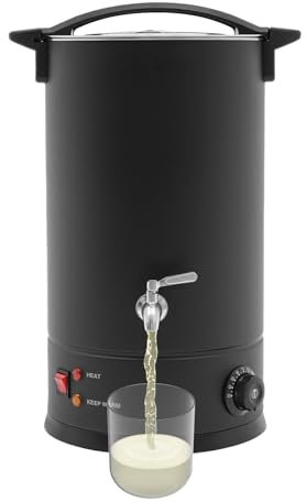 Garbenat Olla de fusión de cera eléctrica de 15 l, 1800 W, de acero inoxidable, para la fabricación de velas, kit para hacer velas comerciales (negro)