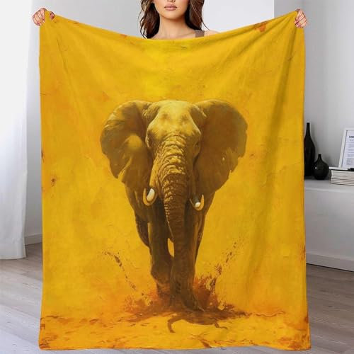 TBDUEPS Weiche, pelzige Elefantendecke für Bett, Yogadecke für Frauen, personalisierte Weihnachts- und Geburtstagsgeschenke, 127 x 152 cm