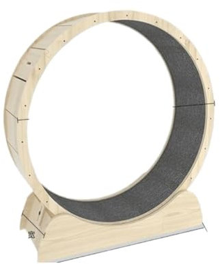 OZWYCY Katzenlaufrad Katzensport Laufrad aus Holz for Katzen, Laufband for Haustiere, Fitness, rundes Rad, Spielzeug aus Holz, leise Rolle Katzenlaufrad für den Lnnenbereich(L)