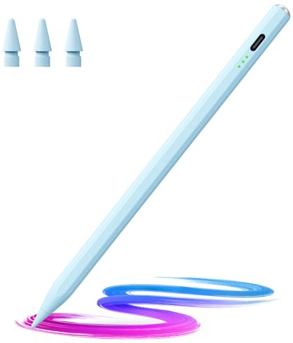 HSTT Pencil for iPad - 2018-2025 13 Minutes Fast Charging, Palm Rejection,Tilt Sensitivity, Stylus Pen Compatible with iPad Pro 11/12.9/13, 11/10/9/8/7/6th Gen, Air 3-7, Mini 5/7 Blue