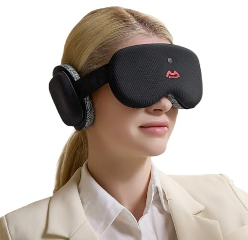 3D Contoured Sleep Mask with Bluetooth Headphones, White Noise Creates Perfect Sleeping, Side Sleep Headphones with Bluetooth 5.4,100% Blackout Eye Mask for Sleeping,All Night Sleep, Travel(Black)