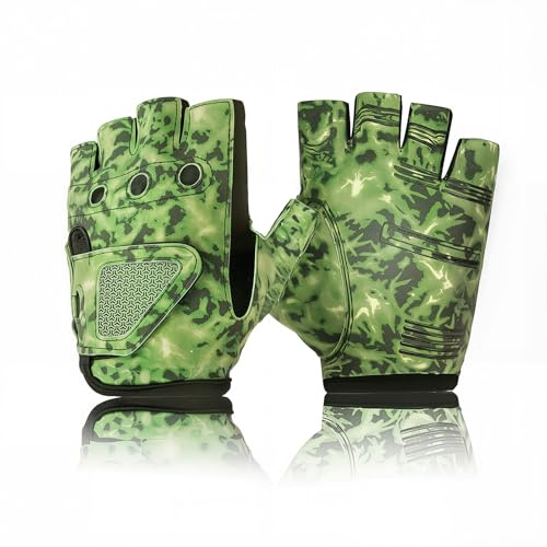 Rioomui Stubby Fingerless Fishing Gloves Men - Lightweight Breathable Anti-Slip Kayak Gloves Women for Kayaking, Sailing,Paddling,Rowing