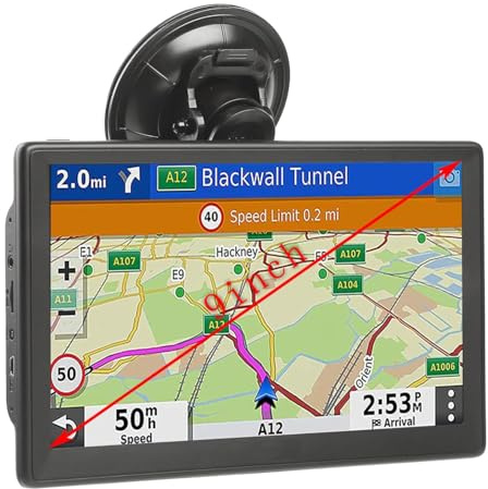 NEWFUN Navigatore Camion,Navigatore Auto,2025 9 Pollici GPS Touchsceen 8GB,con POI Avviso Guida vocale Lane Programma gratuito a vita Aggiornamento UE,per Auto Camion
