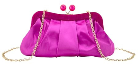 MODELISA - Bolso Clutch Fiesta De Noche Elegante Boda Evento Ceremonia Para Mujer (Fucsia)