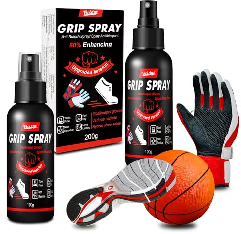 Basketball Shoe Grip Spray, 7oz Edge Traction Spray for Athlete, Enhanced Court Performance ＆ Anti-Slip Traction for Basketball Shoe Bottom, Football Gloves, Golf, Tennis, Pickleball, Non Toxic