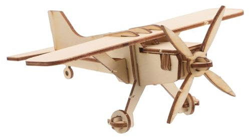 ORFOFE Wooden DIY Airplane Model Kit for Adults Assemble and Paint Mini Plane Puzzle Smooth Edges Construction for School Crafts Retro Desktop Ornaments and Party Activities