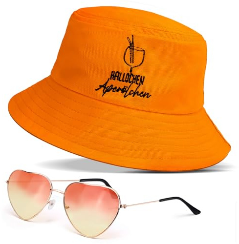 HUYUE Apero Spritz Fischerhut Aperol Hut für Aperol Accessoires Anglerhut Geschenk Kostüm Karneval