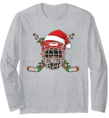 Casque de Hockey sur Glace de Noël pour Hommes, garçons, Enfants, Adolescents Manche Longue