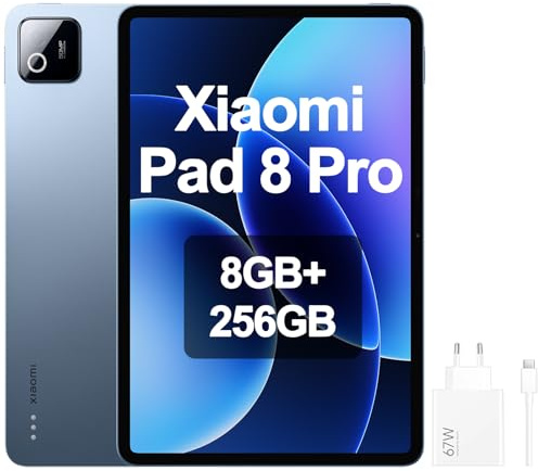 XIAOMI Pad 8 Pro 8 GB/256 GB, Tablet 11,2 3.2K, Snapdragon 8 Elite, Cristallo Opaco, WiFi 7+Bluetooth 6.0, Batteria 9200 mAh, Blu, Caricabatterie da 67 W incluso