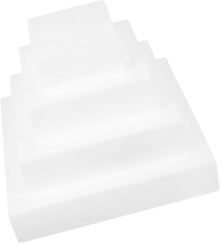 HOMOCONO Cake Dummies with Smooth Surface 4pcs White Square Foam Multi-function Cake Models for Creating Displays and Wedding Practice