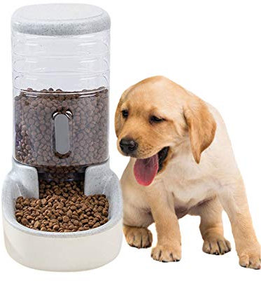 kathson Automatic Replenish Dog Food Dispenser Station,Easily Clean,1 Gallon Gravity Feeder Cat Eating Bowl,Large Capacity Pet Self Feeding for Dogs, Cats Small Pets Puppy Kitten Rabbit Bunny