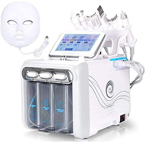 XLH 7 en 1 de oxígeno en Agua HydraFacial Machine con la máscara LED Cuidado de la Piel Facial de Limpieza Profunda Exfoliante Hydro La dermoabrasión Jet Peel pequeño Dispositivo Burbuja
