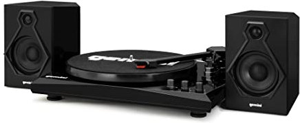 Gemini Sound TT-900 – Platine à 3 vitesses avec réglage Pitch, connectivité Bluetooth et son stéréo haute fidélité (ensemble noir)
