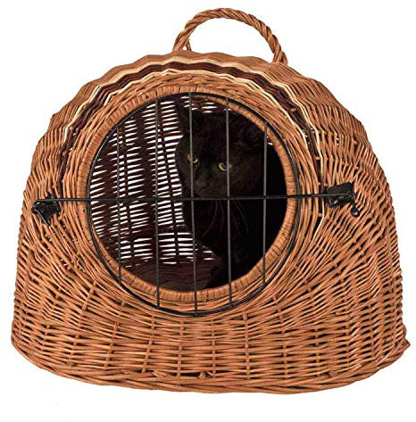 decorwelt Katzenkorb Weide Transportkorb Katze 43 x 52 x 37cm | Reise & Transport Hundekorb Rattan | Transportbox