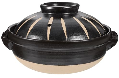 Japanese Donabe Ceramic Hot Pot: Casserole Earthenware Clay Pot Japanese Cooking Donabe Ceramic Casserole Pot Stock Pot Soup Pot Clay Cooking Pot for Shabu Shabu
