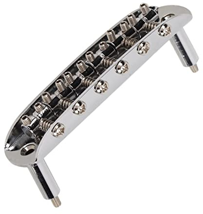 E-Gitarren Steg, Metall Rollen-Gitarrensteg E-Gitarrensteg Gitarrenbrücke Saitenhalter mit Schraube Inbusschlüssel für Jazzmaster(Silber)
