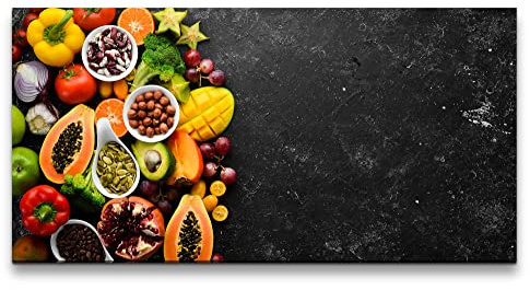Paul Sinus Leinwandbild 120x60cm Essen Obst Gemüse Früchte Nüsse Kochen Küche