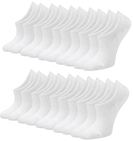 Blu Ninfee Sneaker Socken Damen 35-46 Füsslinge Herren, Unisex Füßlinge | 10 Paar Unsichtbare Sneakersocken mit Rutschfest Silikon, Atmungsaktive Kurzsocken No Show Socken Footies Weiß Schwarz