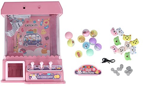 Mrisata Candy Grabber Vending Machine Toy, Manueller Preisspender, Claw Catch Toy, Praktischer Claw Machine, Spiel, Geburtstag, Indoor-Party Im Freien(Rosa)