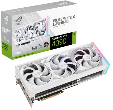 ASUS ROG Strix GeForce RTX 4090 White Edition Carte graphique de jeu (PCIe 4.0, 24 Go GDDR6X, HDMI 2.1a, DisplayPort 1.4a), garantie 3 ans