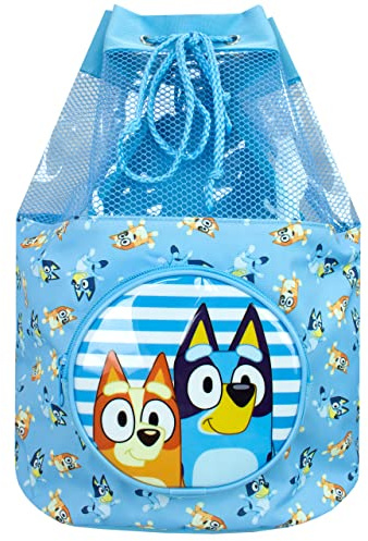 Bluey Bolsa de natación Infantil Mochila con Cordón para Playa o Piscina Niños o Niñas Azul