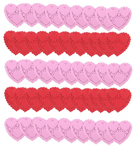ibasenice 200blätter Herzförmige Papier-platzsets Mit Valentinstagsmotiven Ölabstreifkissen Für Kuchen Und Desserts