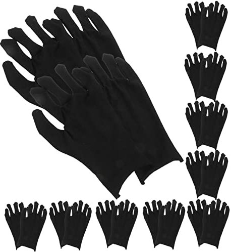 Cabilock Baumwollhandschuhe l 12 Paare Arbeitshandschuhe Bequeme Schwarze Arbeitsschutzhandschuhe Strapazierfähig Mehrfach Verwendbar Atmungsaktiv Für Herren