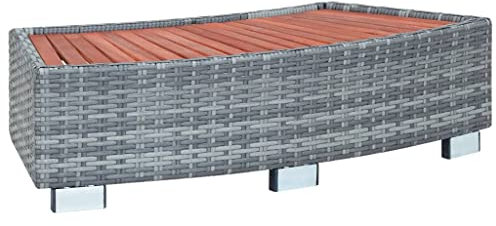 Marchepied en rotin synthétique gris 92 x 45 x 25 cm