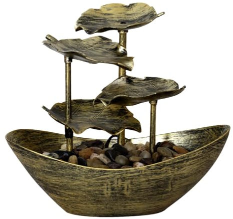 Small Waterfall Fountain - Indoor Tabletop Fountain, Small Desk Fountain H 10 | 4 Tier Indoor Zen Garden Fountain - Quiet Table Fountain with Switch d