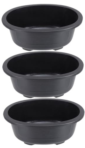 Yardwe Conteneur de Culture en Plastique avec Trou de Drainage, Pot de Formation Oval pour Succulentes, Grand Pot de Culture pour Jardin, Balcon et Intérieur, Lot de 3