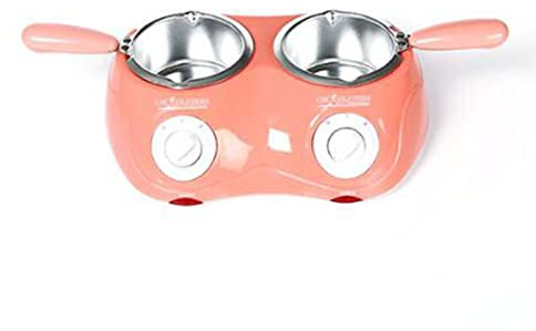 DMMFTERL Dual Mini Fondue Candy Maker, Electric Melter For Chocolate And Candy Melts, 500 G Capacity Chocolate Melting Pot Kit, Great For Candy Cheese Baking Supplies(Pink)