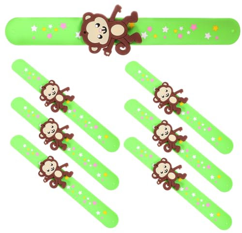 Vaguelly 7stücke Teiliges Silikon Slap Armband Niedliche Cartoon Affe Handringe Für Kinderpartys Dekoration Und Spielzeug Flexibel Langlebig Und Sicher