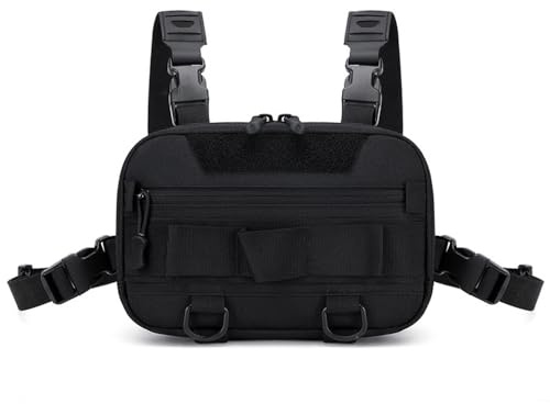 MiOYOOW Sport-Brusttasche, Taktische Brusttasche, Atmungsaktiv Laufwestentasche zum Wandern, Radfahren, Jagen, Angeln, Reisen
