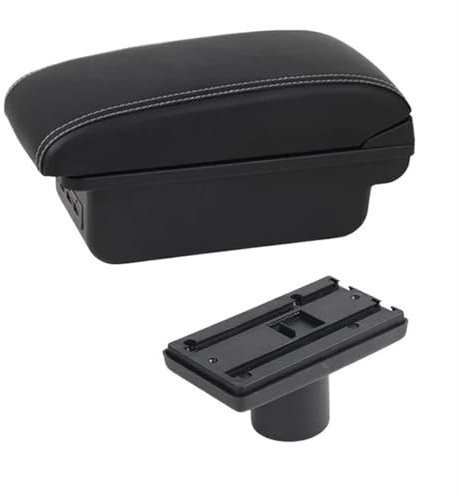 HPZPRPCEW Reposabrazos para Coche para Seat para Ibiza 6j para Ibiza 6L Central Store Content Styling Decoration con Portavasos Doble Capa 3 USB(C1 Línea Blanca)