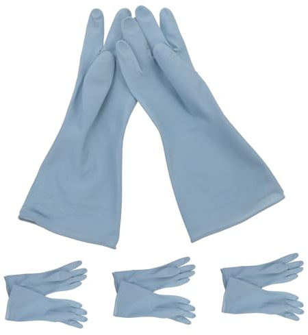 TOGEVAL 4 Pair Reusable Kitchen Dishwashing Gloves Cleaning Gloves for Washing up Dishes