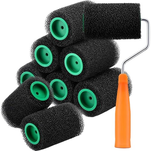 Kit Rullo Pittura - Kit Pittura Casa Con Pennello E Rullo | Set 10 Pezzi Attrezzi Verniciatura con Applicatore, Strumenti Manuali per Casa e Uso Professionale