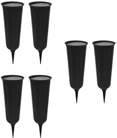 6 jarrones de tumba con picos e inserciones de espuma para decoración de cementerio, soporte de flores para uso conmemorativo y funerario