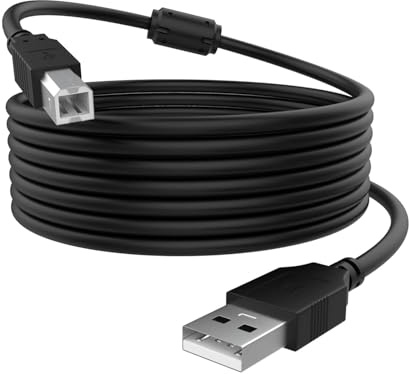 Zosvoses USB B MIDI Kabel für Instrumente, USB A zu Typ B Drucker Kabel Kabel kompatibel mit Klavier, Midi-Controller, Midi-Tastatur, Audio-Schnittstelle Aufzeichnung, Mikrofon und mehr, 3 m