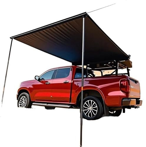 Toldos Furgoneta Camper, Toldo Lateral Retráctil PU5000mm, Tienda Techo Coche Extensible y Protector Solar con Bolsa Impermeable, UV50+, Altura Ajustable, Negro(200x300cm/6.6x9.8ft)