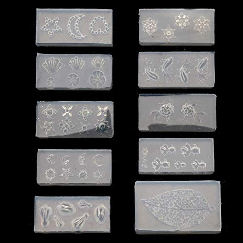 Molde de silicona con forma de estrella de resina epoxi para magdalenas, joyas, colgantes, manualidades, moldes de resina, cenicero, barato