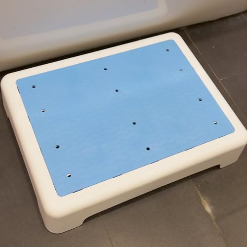 Trittstufe stapelbar, Antirutsch Badezimmer Tritthocker, Rutschfester Kurzer Badewannentritt, Dusche Einstiegshilfe Badewanne Aufstiegshocker Hochstufe Stufenhocker für Senioren und Kinder (Blau)