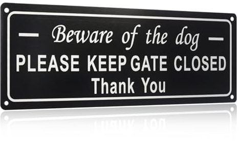 Beware of The Dog Sign Please Close the Gate Sign The Gate Signs for Gate Wall Fences Easy to Install
