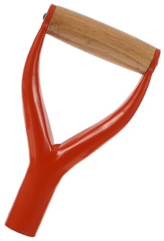 Sosoport Poignée de Pelle en Acier à Manche en Y 31 MM Poignée de Rechange Rouge Ergonomique Compatible Pelles Fourches et Bêches pour Jardinage et Creusage Facile