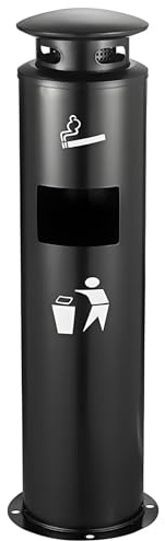 Enpvneer Posacenere da Pavimento, Portacenere Colonna da Esterno, Colonna di Fuliggine da Esterno, Portacenere Colonna for Cenere Verticale, per La Casa, All'aperto, Bar, Ufficio(Color:Nero)